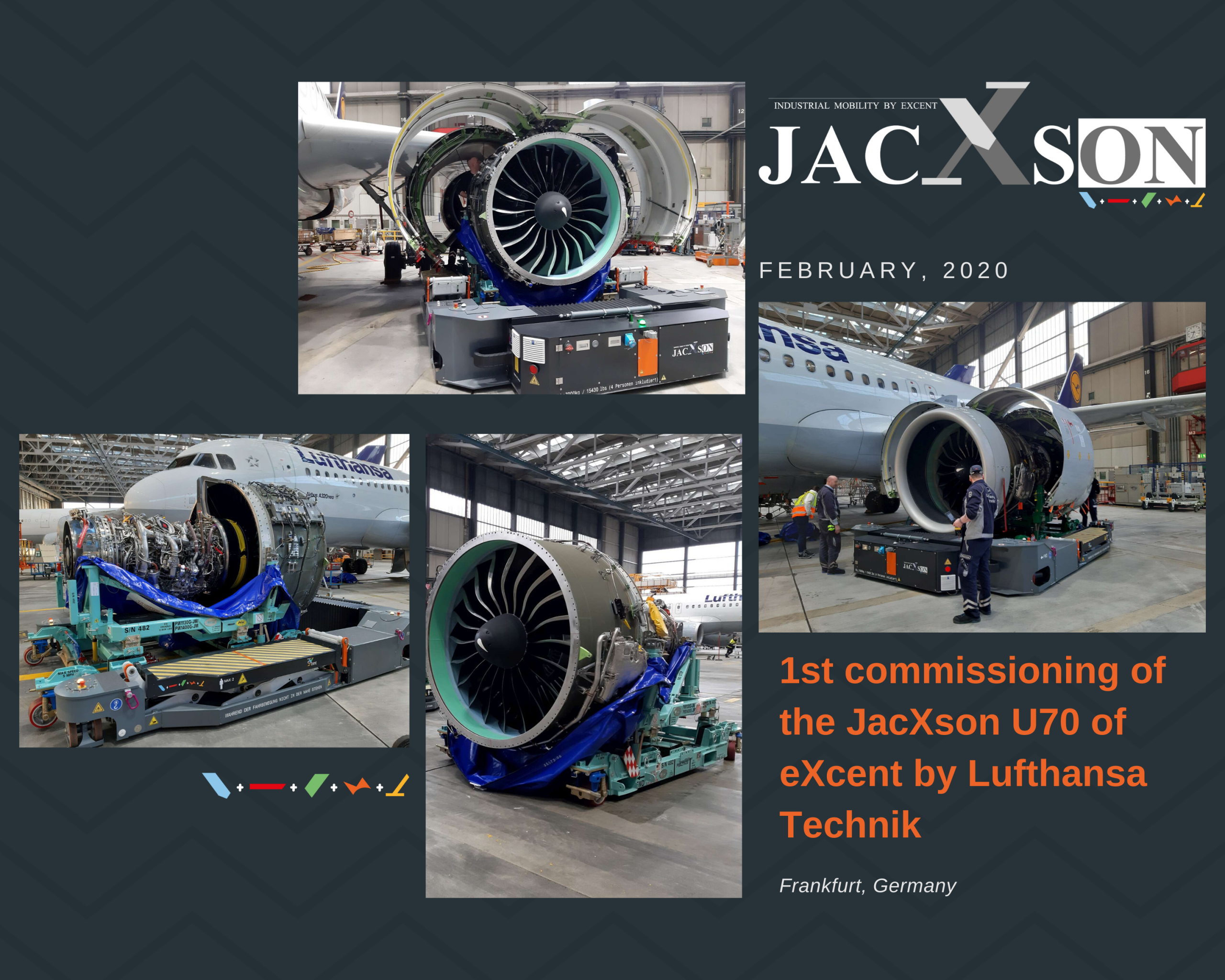 Manipulation du JacXson U70 dans les locaux de Lufthansa Technik